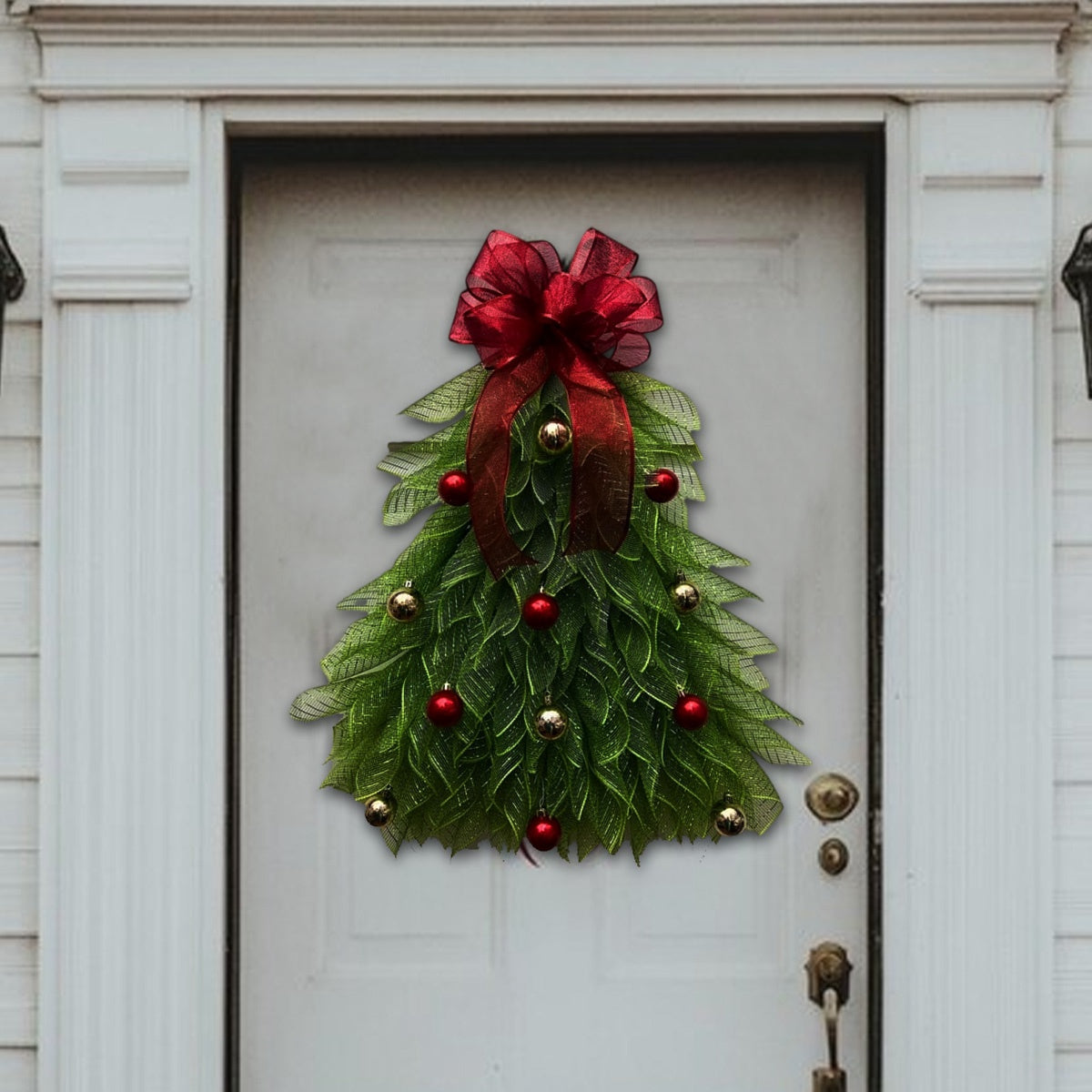 Handmade Christmas Tree Wreath for Front Door