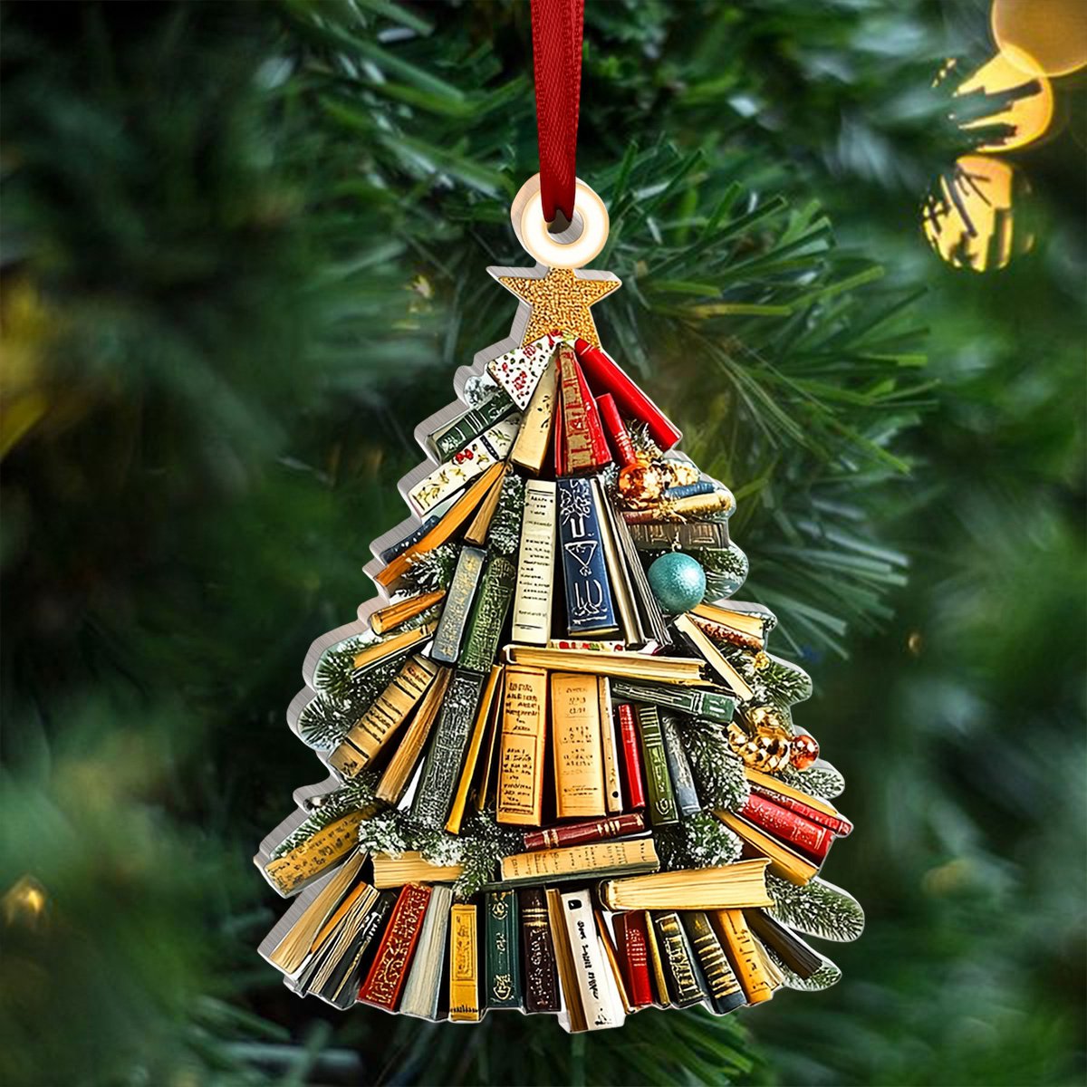 Christmas Bookish Ornament, Perfect Gift For Book Lovers