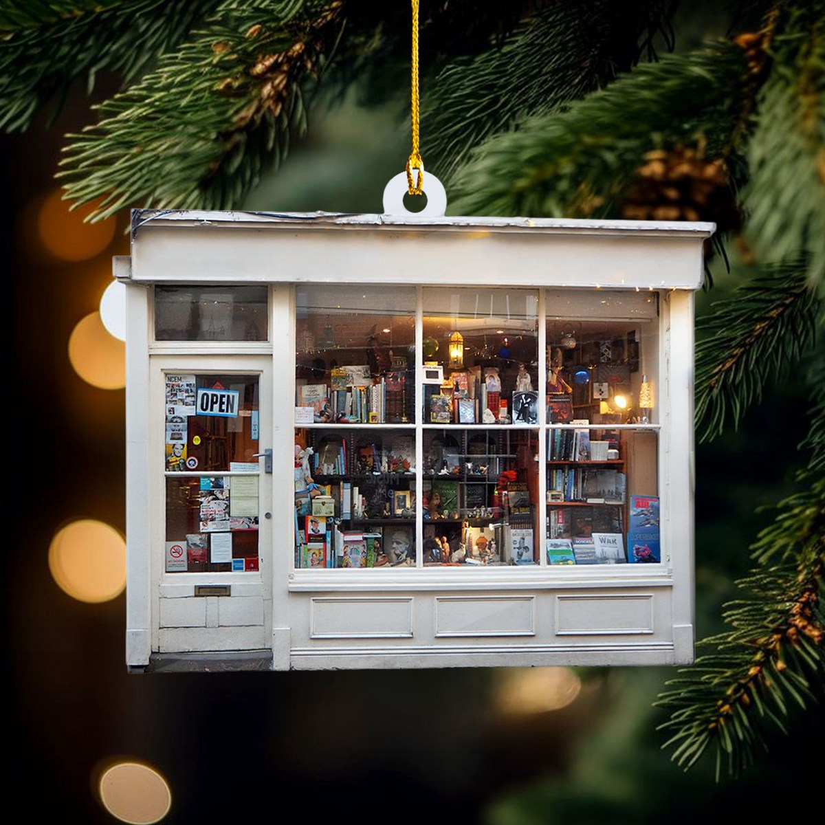 Bookstore Christmas Ornament, Gift For Book Lovers