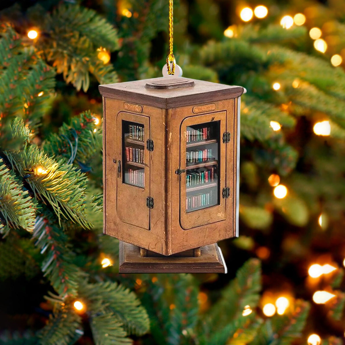 Bookshelf Christmas Ornament, Xmas Decor Gift For Book Lovers, Bookworm Gift, Librarian Gifts