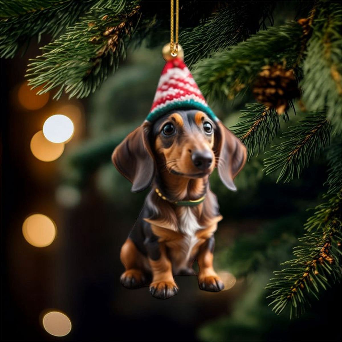 Cute Dog Christmas Ornament, Gifts For Dog Lovers Ornament