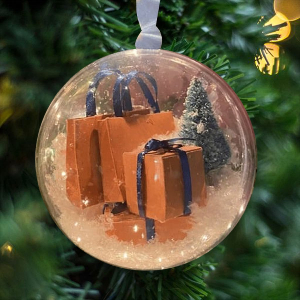 Fun Christmas Tree Ornament, Mini Wrapped PVC Transparent Ball Ornament, Suitable For Family Christmas Gifts