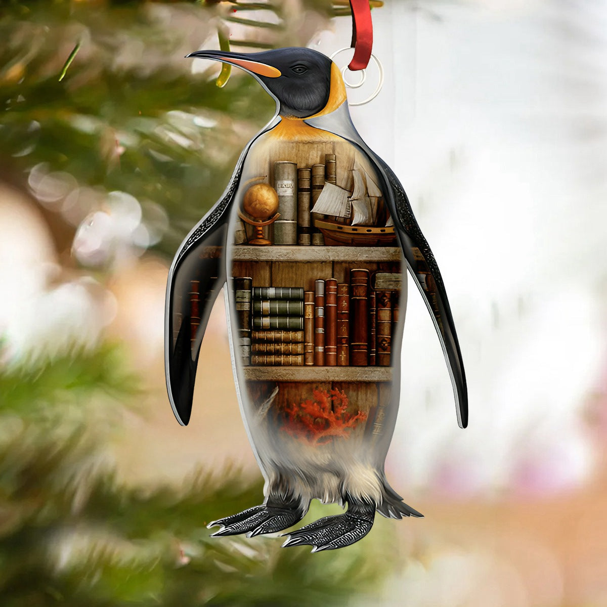 Penguin Book Ornament - Gift For Book Lovers- Christmas Gift