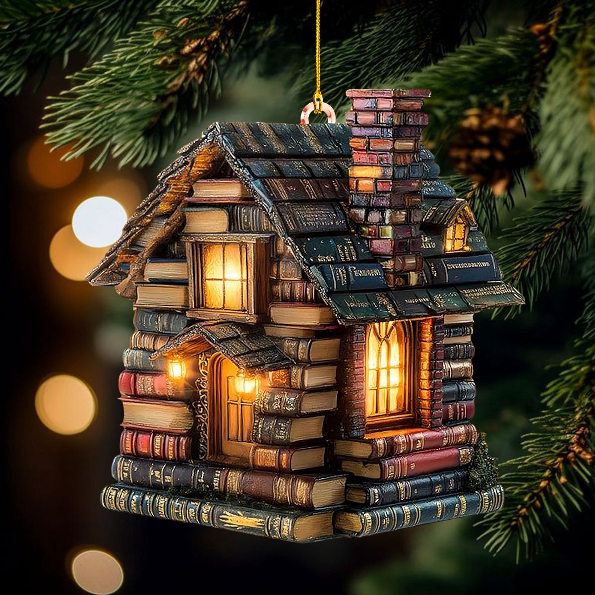 Books House Ornament, Bookish Ornament, Perfect Gift For Book Lovers