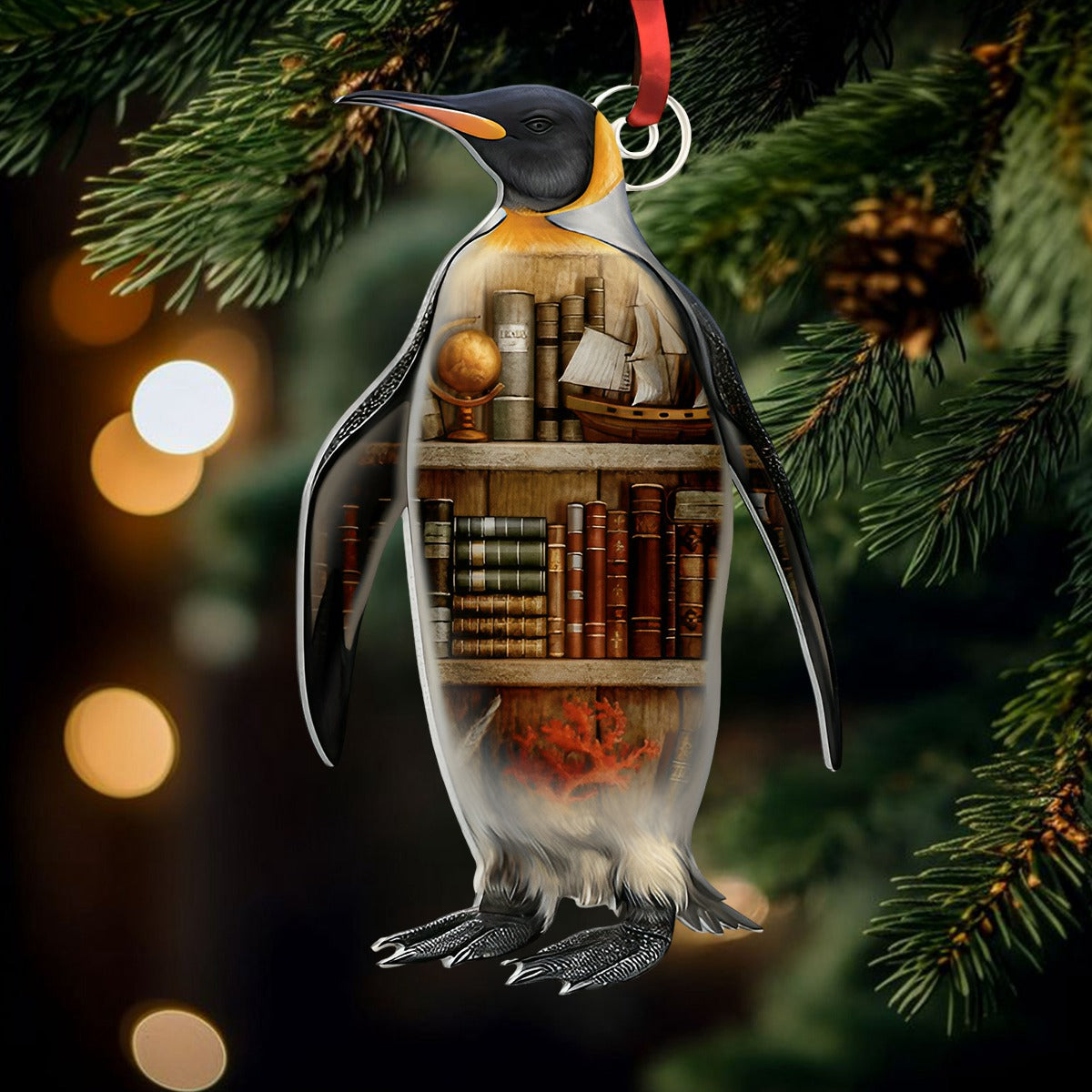 Penguin Book Ornament - Gift For Book Lovers- Christmas Gift