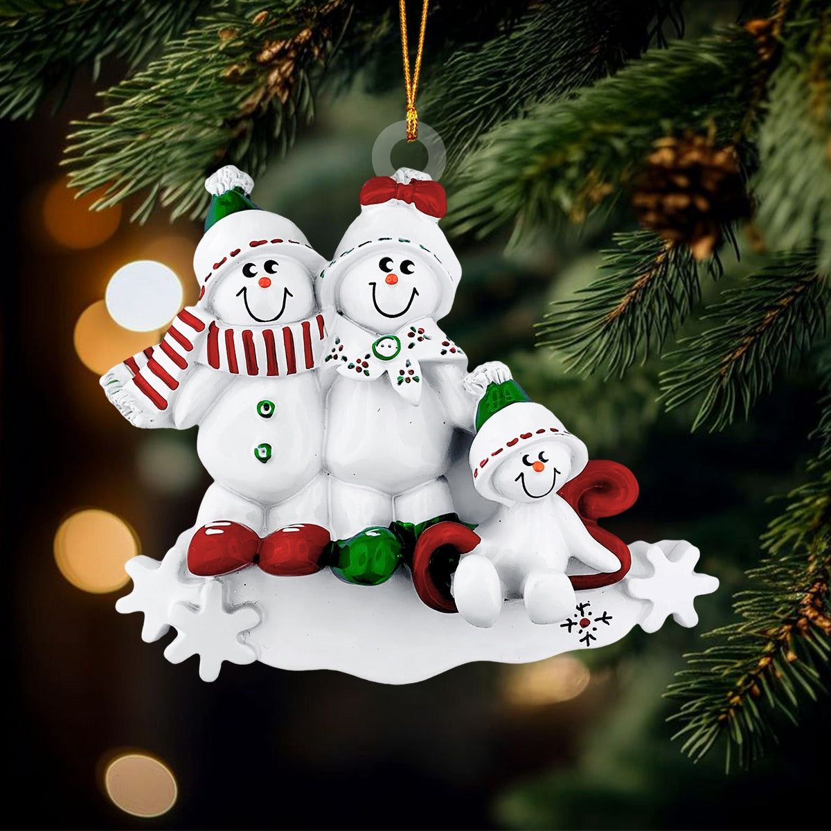 Personalized Handwritten Snowman Family Personalized Christmas Xmas Tree Decoration Ornament
