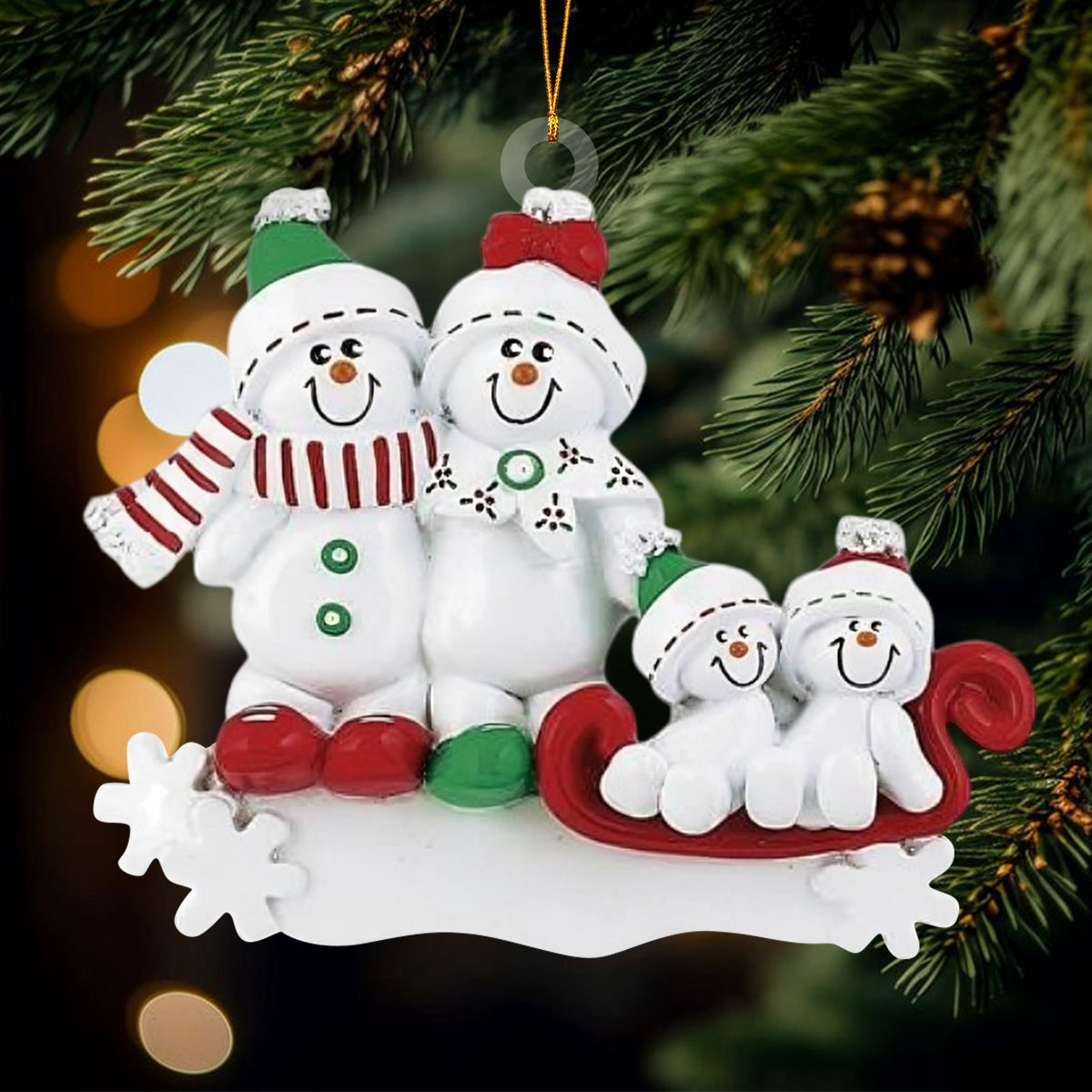 Personalized Handwritten Snowman Family Personalized Christmas Xmas Tree Decoration Ornament