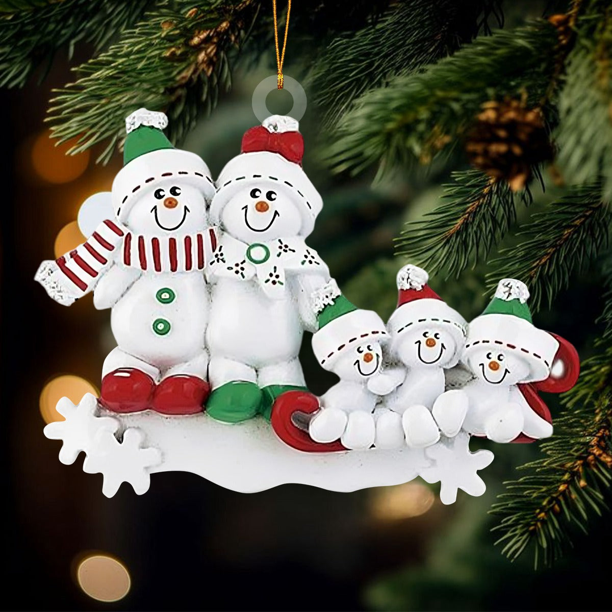 Personalized Handwritten Snowman Family Personalized Christmas Xmas Tree Decoration Ornament