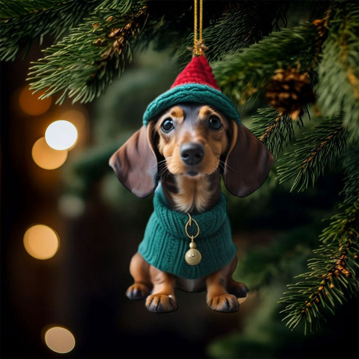 Cute Dog Christmas Ornament, Gifts For Dog Lovers Ornament