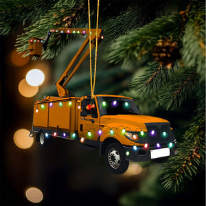 Lineman Bucket Truck Ornament, Christmas Gift for Lineman