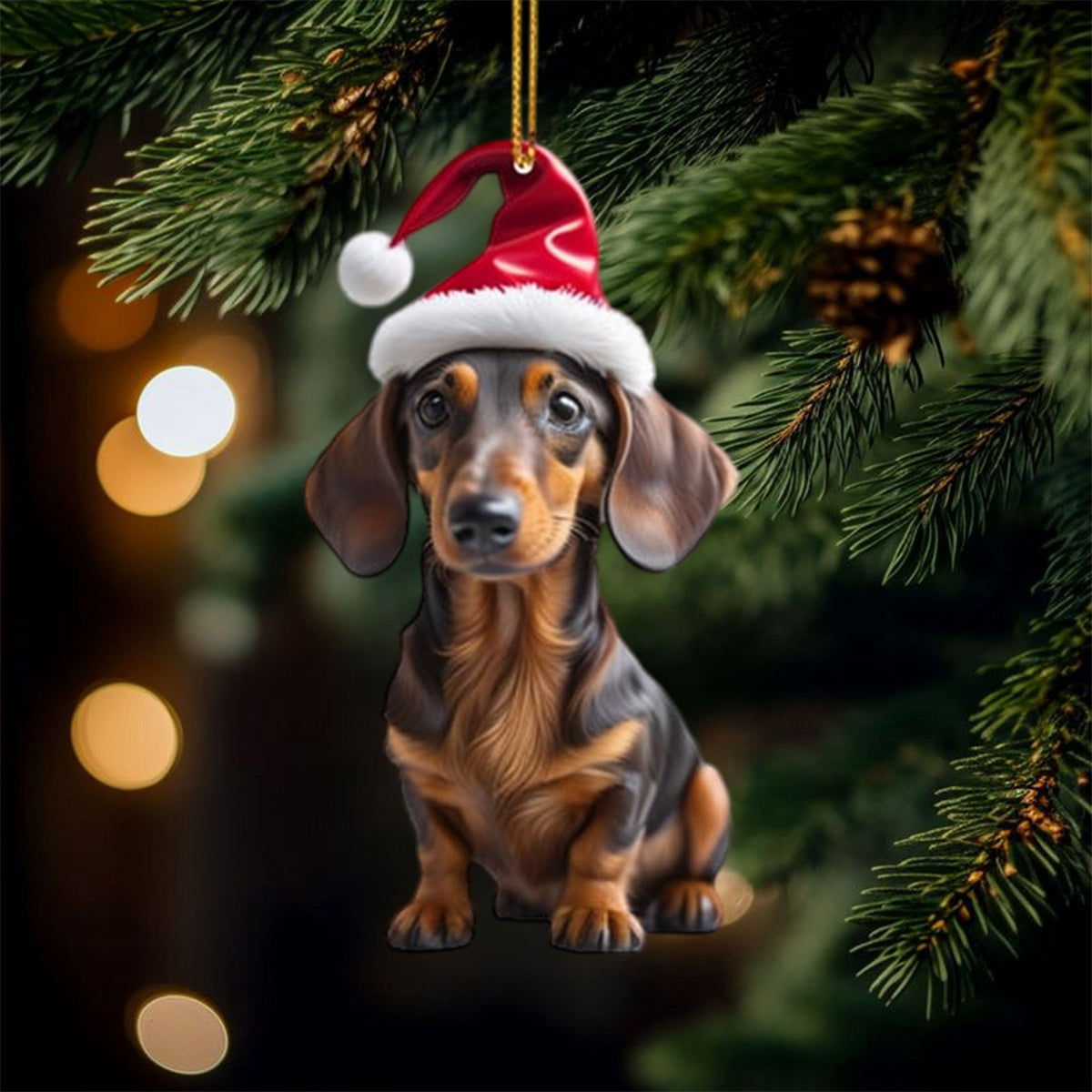 Cute Dog Christmas Ornament, Gifts For Dog Lovers Ornament