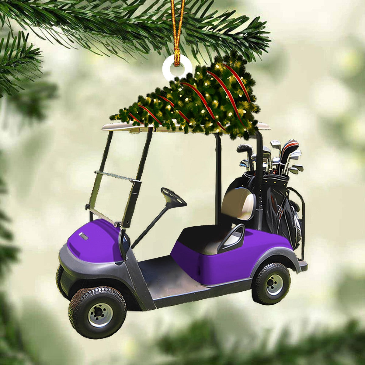 Riding Golf Christmas Ornament, Gifts For Golfer