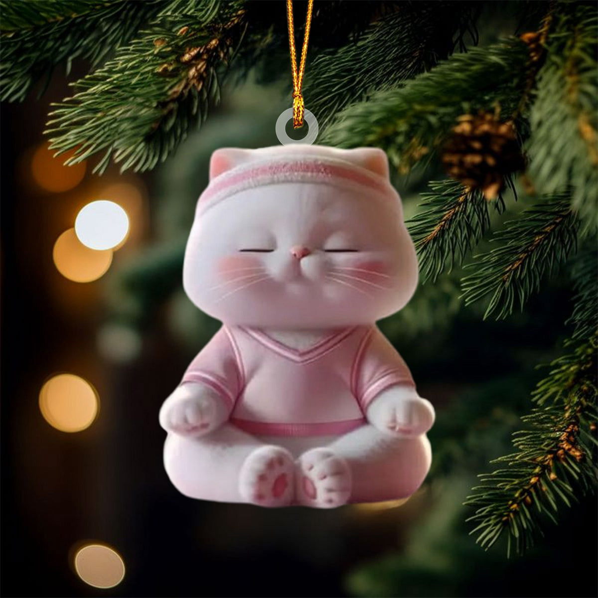 Cute Cat Christmas Ornament, Gifts For Cat Lovers Ornament