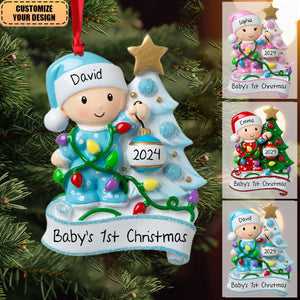 2024 Personalized Baby Boy Girl Decorating Tree Christmas Handwritten Ornament