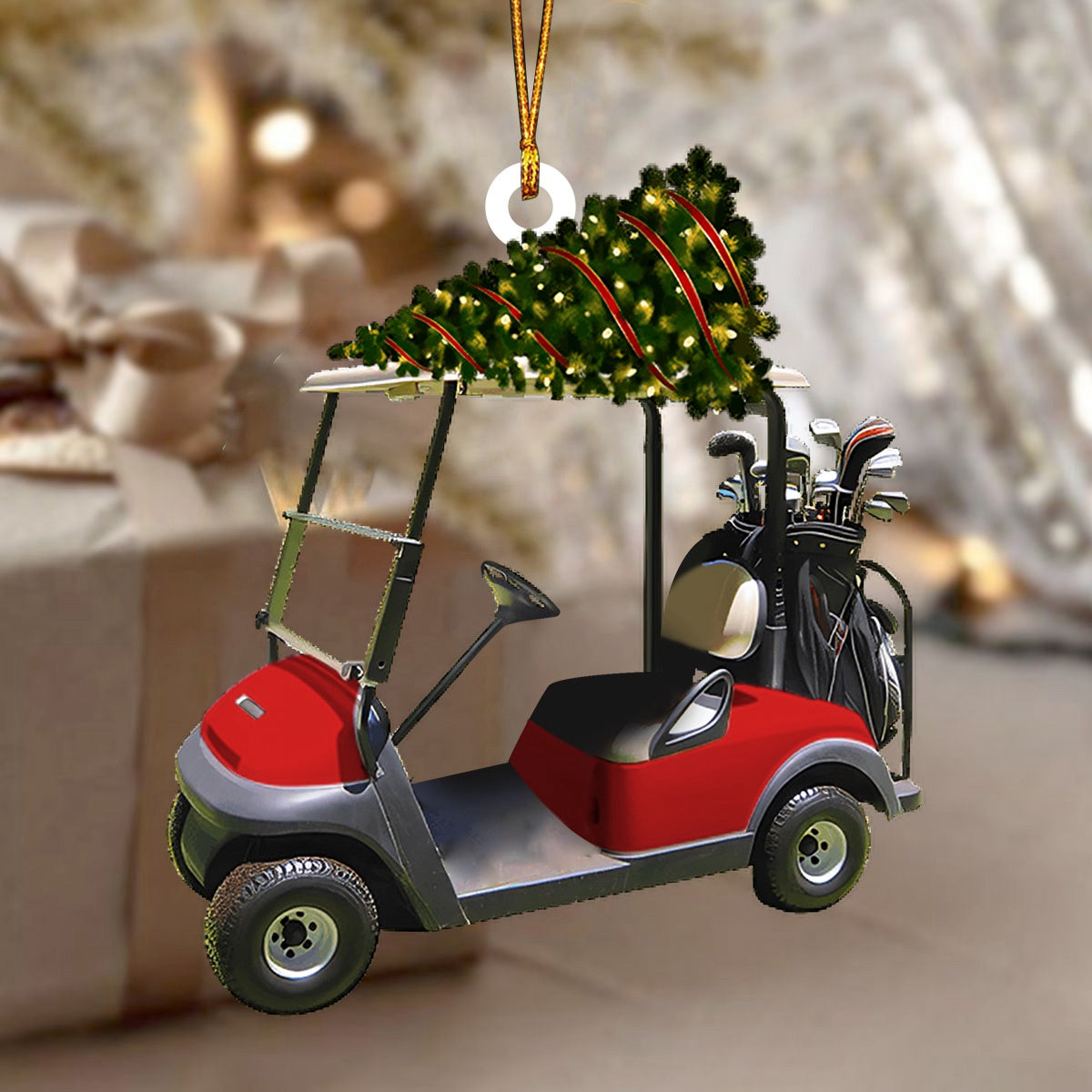 Riding Golf Christmas Ornament, Gifts For Golfer
