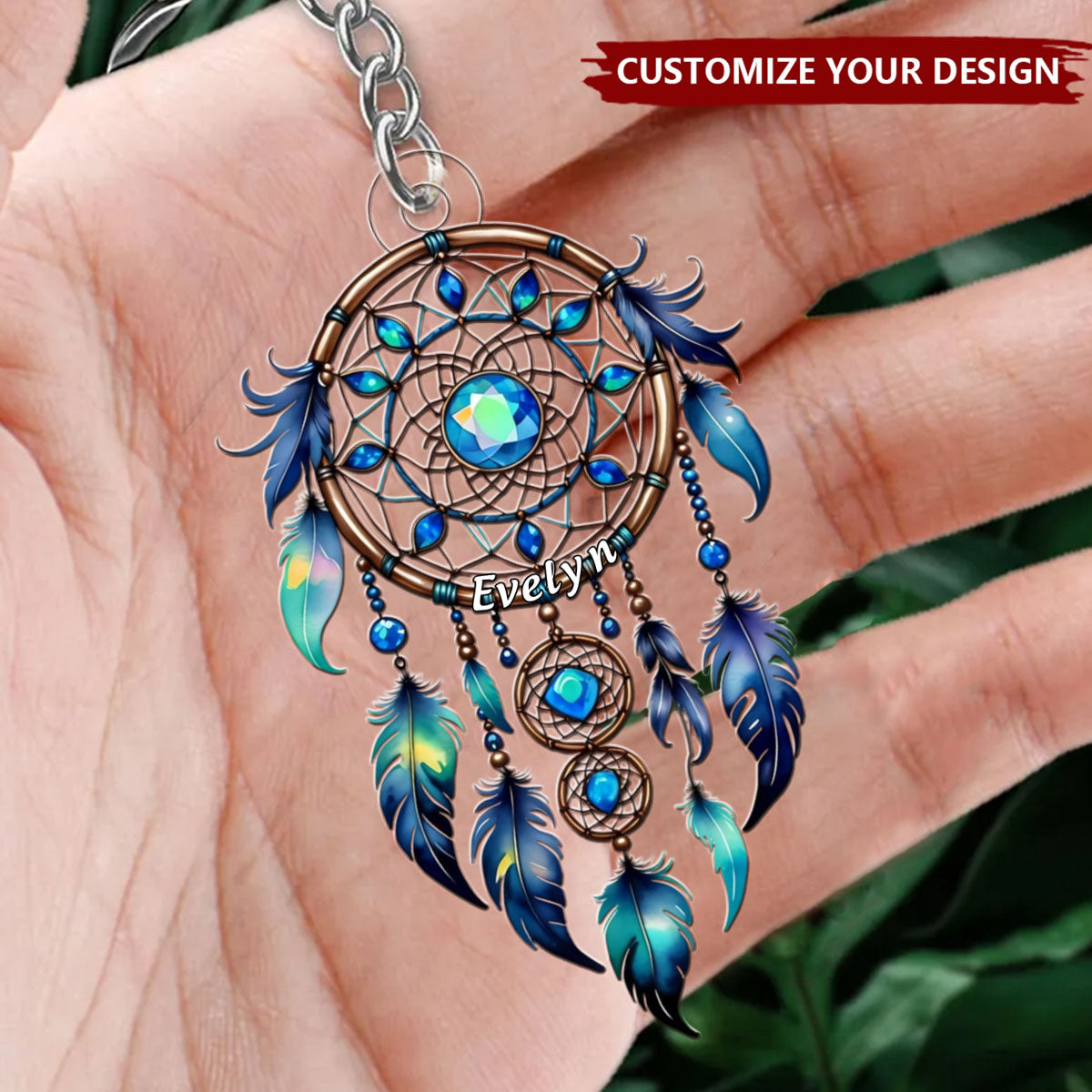 Zodiac Birthstone Dreamcatcher - Personalized Acrylic Keychain