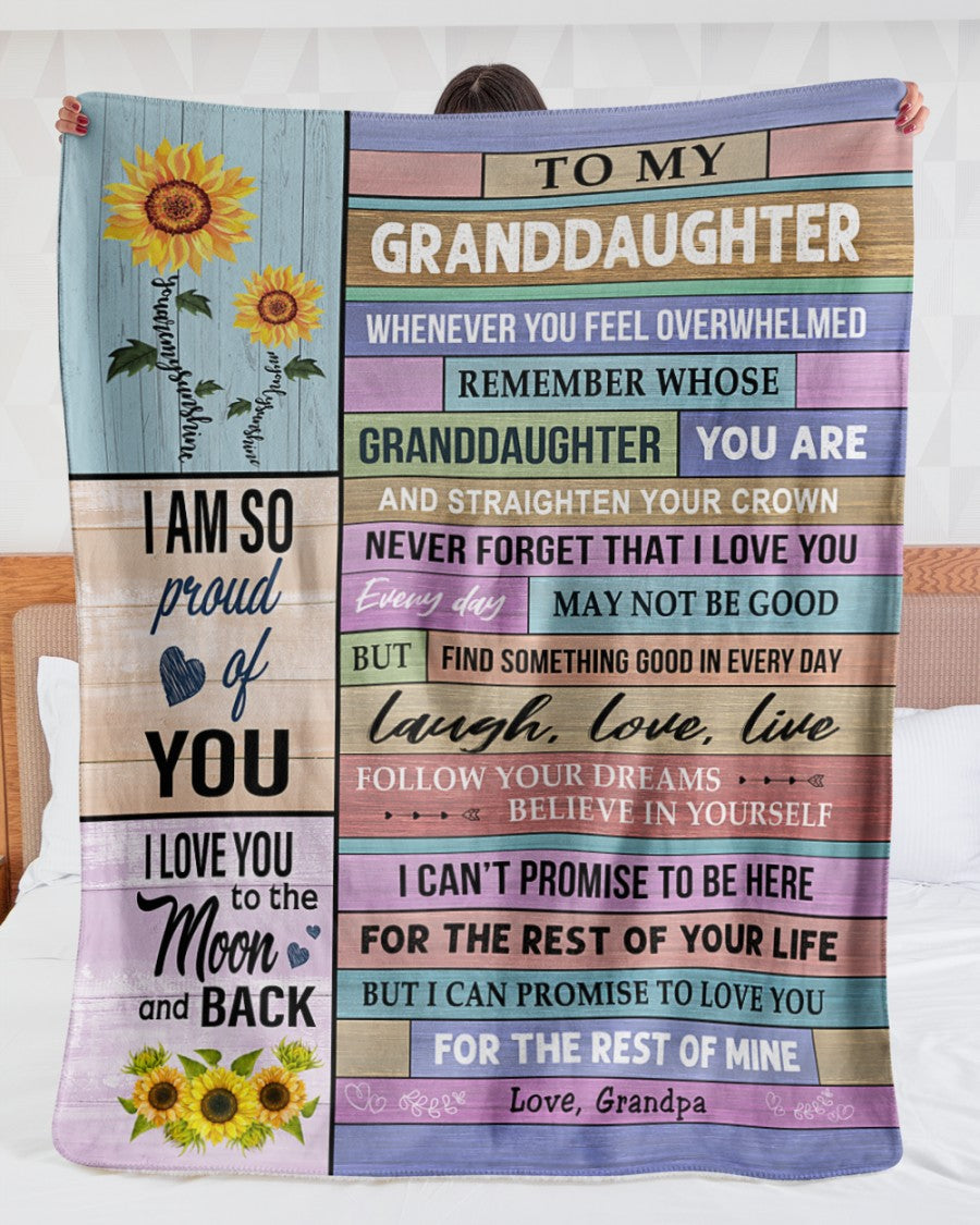 Always Keep Me In Your Heart - Lovely Gift For Granddaughter Sherpa Fleece Blanket