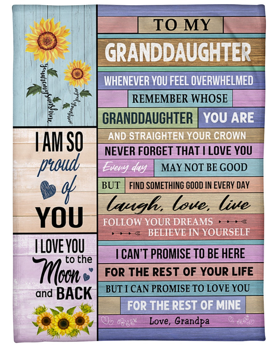 Always Keep Me In Your Heart - Lovely Gift For Granddaughter Sherpa Fleece Blanket