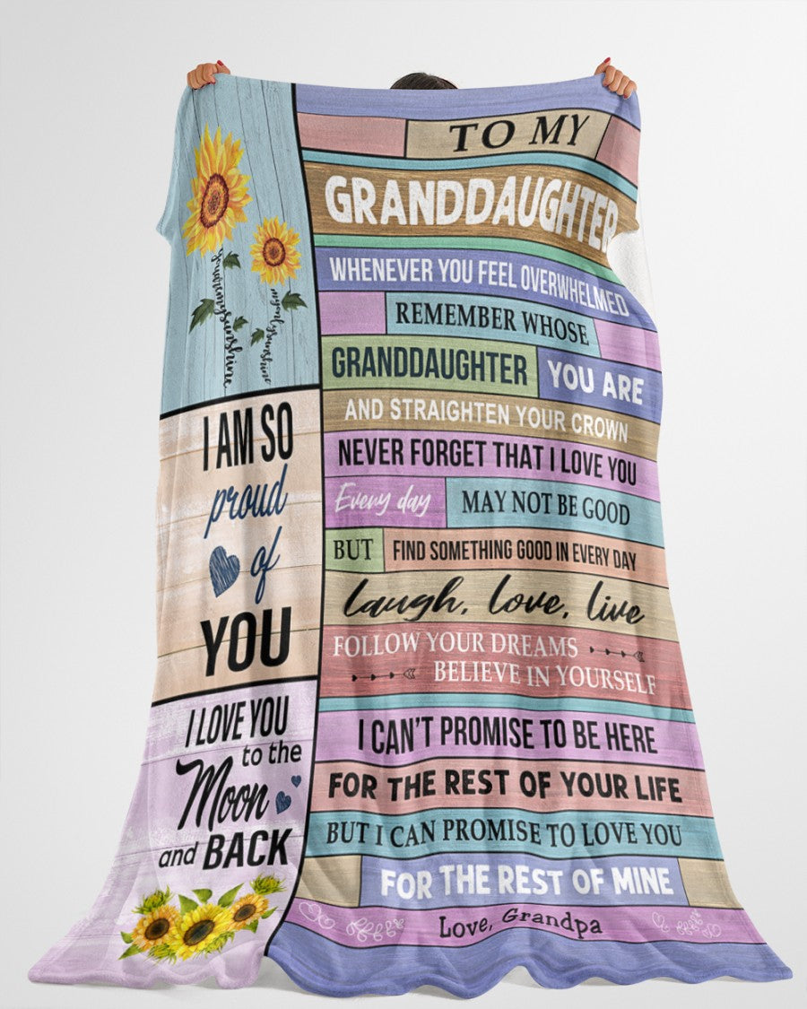 Always Keep Me In Your Heart - Lovely Gift For Granddaughter Sherpa Fleece Blanket