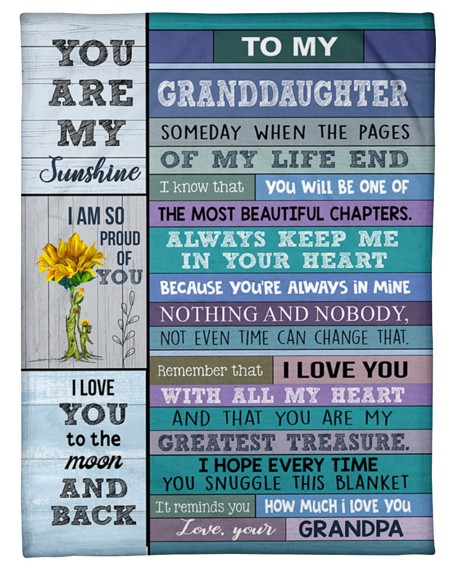 Always Keep Me In Your Heart - Special Gift For Granddaughter Fleece Blanket