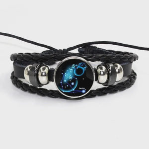 Zodiac Bracelet - Adjustable Leather Astrology Jewelry
