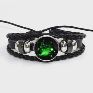 Zodiac Bracelet - Adjustable Leather Astrology Jewelry