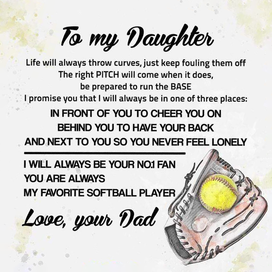 Softball Bracelet - Softball - To My Daughter - From Dad - My Favorite Softball Player