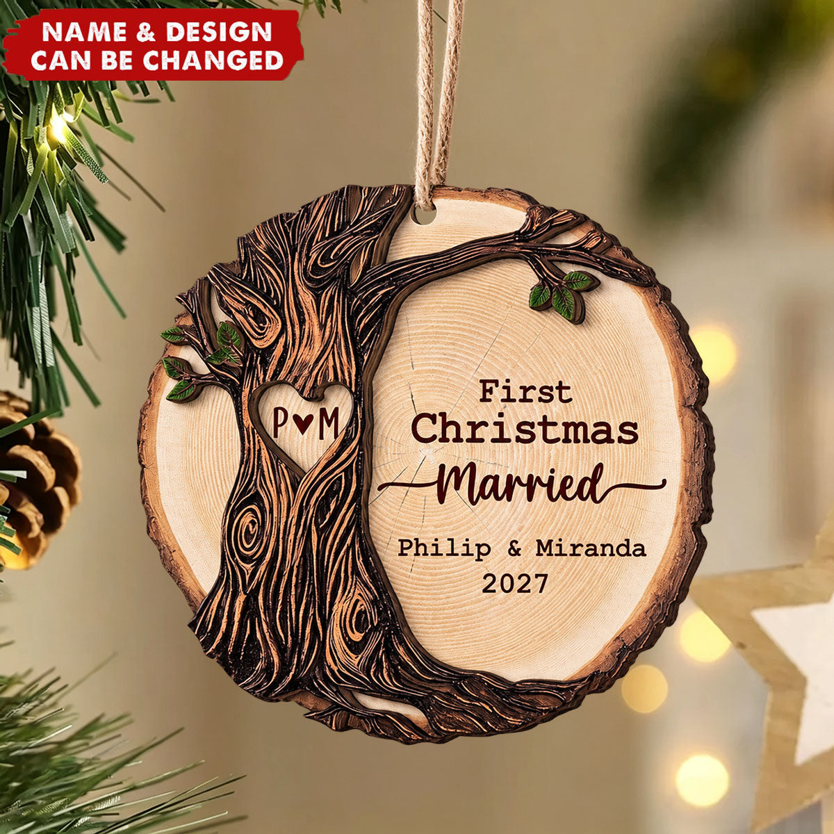 1st Christmas As Mr & Mrs Christmas Couple Gifts Ornament - Personalized Ornament