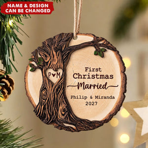 1st Christmas As Mr & Mrs Christmas Couple Gifts Ornament - Personalized Ornament
