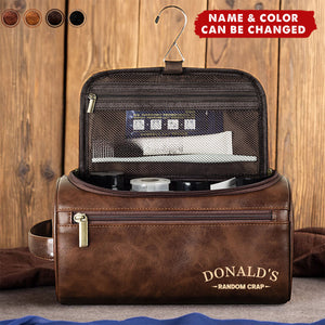 Man Stuff - Personalized Leather Toiletry Bag