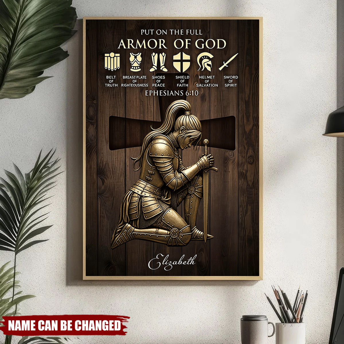 Personalized Warrior Of God Poster Print - Christian Gift, Scripture Wall Art
