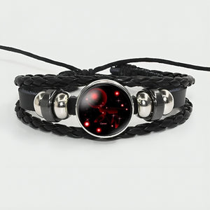 Zodiac Bracelet - Adjustable Leather Astrology Jewelry