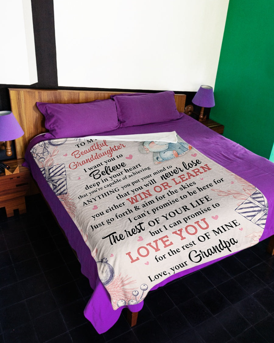 I Want You To Believe Deep In Your Heart - Amazing Gift For Granddaughter Fleece Blanket