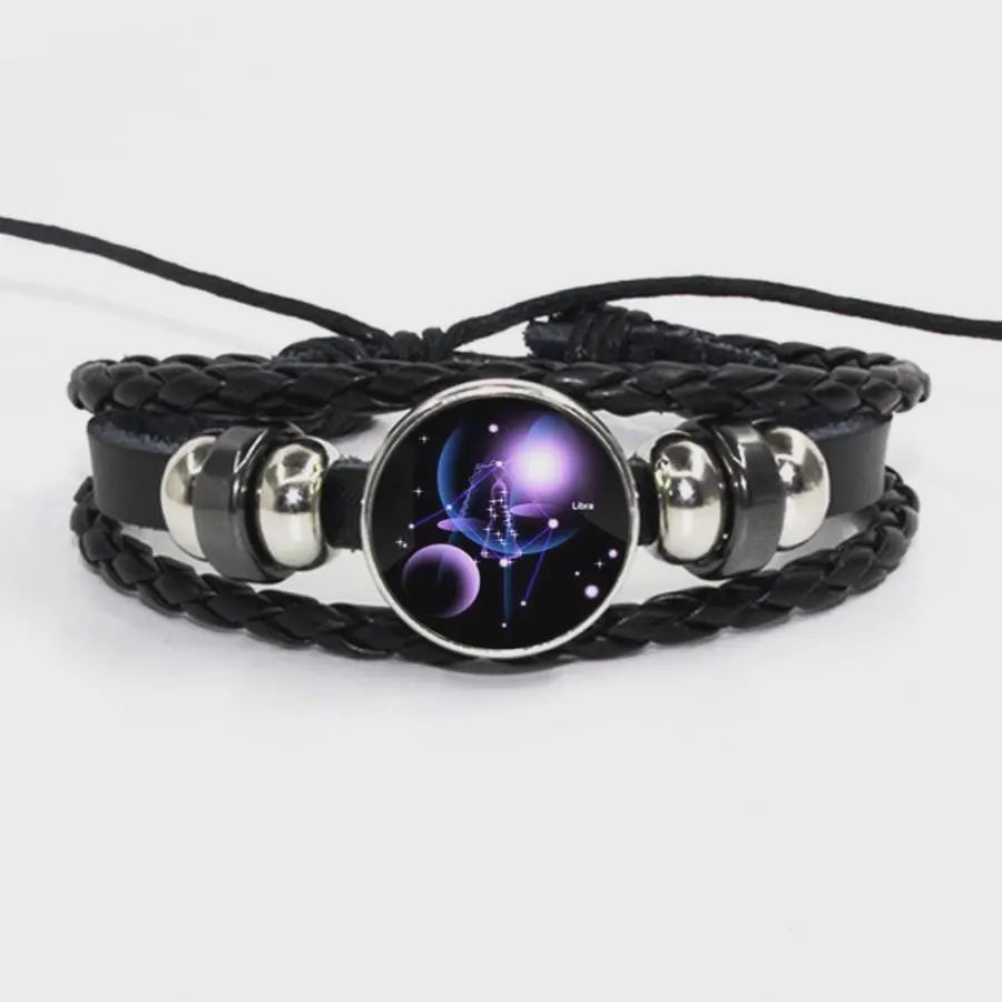 Zodiac Bracelet - Adjustable Leather Astrology Jewelry