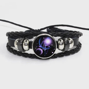 Zodiac Bracelet - Adjustable Leather Astrology Jewelry