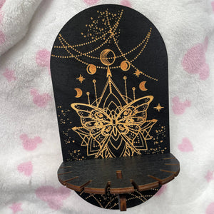 Wooden Crystal Shelf, Mini Boho Wall Decor