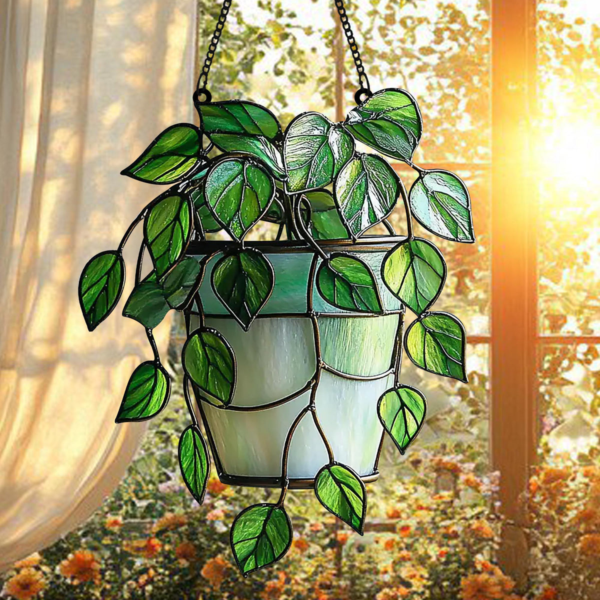 Monstera Garden Acrylic Suncatcher Window Hanging, Plant Lovers Gift, Gift for Mom