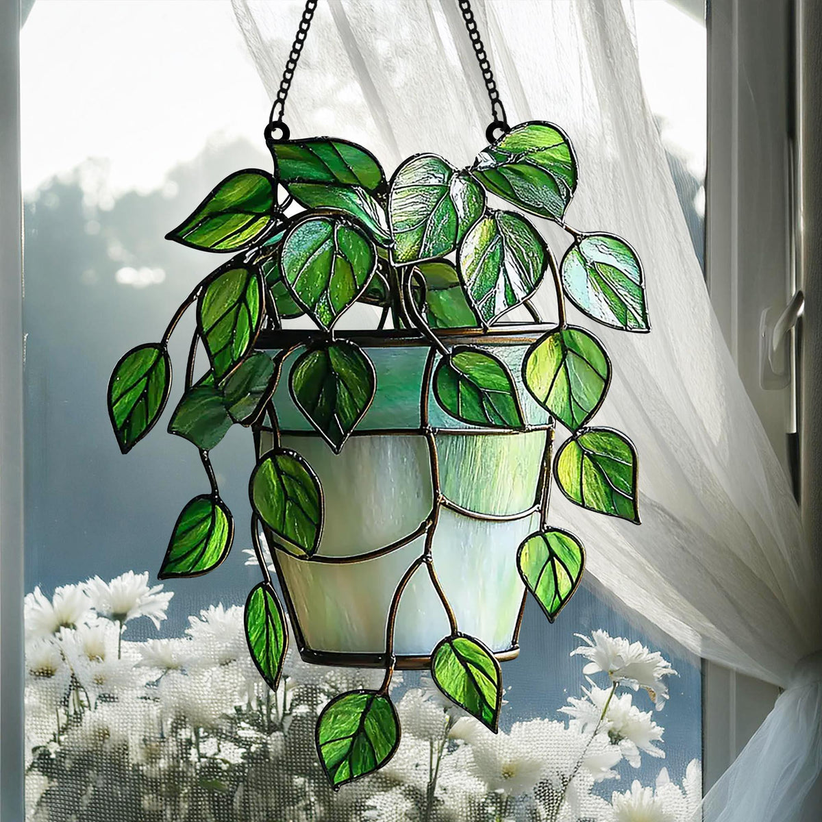 Monstera Garden Acrylic Suncatcher Window Hanging, Plant Lovers Gift, Gift for Mom