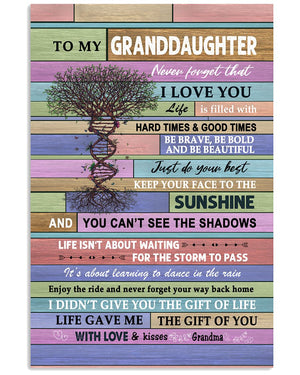 Never Forget That I Love You - Best Gift For Granddaughter Vertical Poster