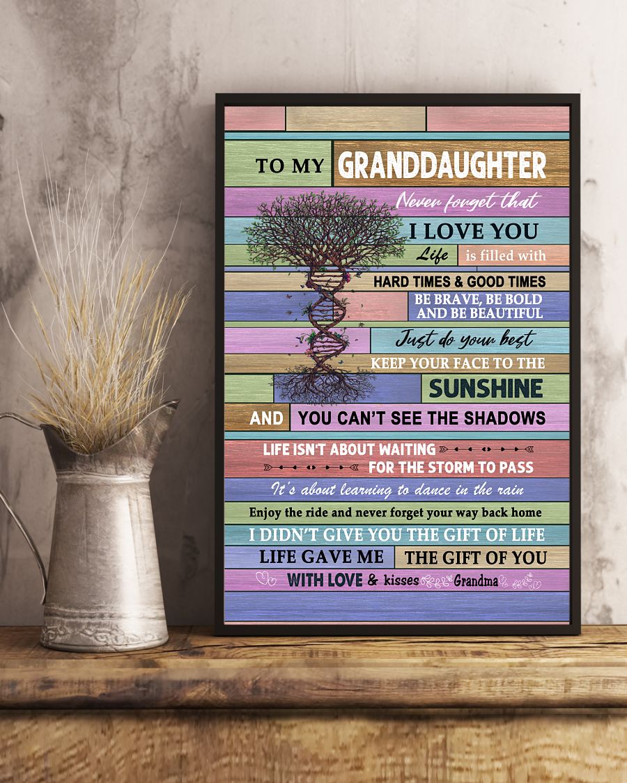 Never Forget That I Love You - Best Gift For Granddaughter Vertical Poster