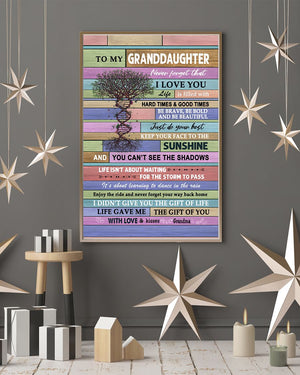 Never Forget That I Love You - Best Gift For Granddaughter Vertical Poster