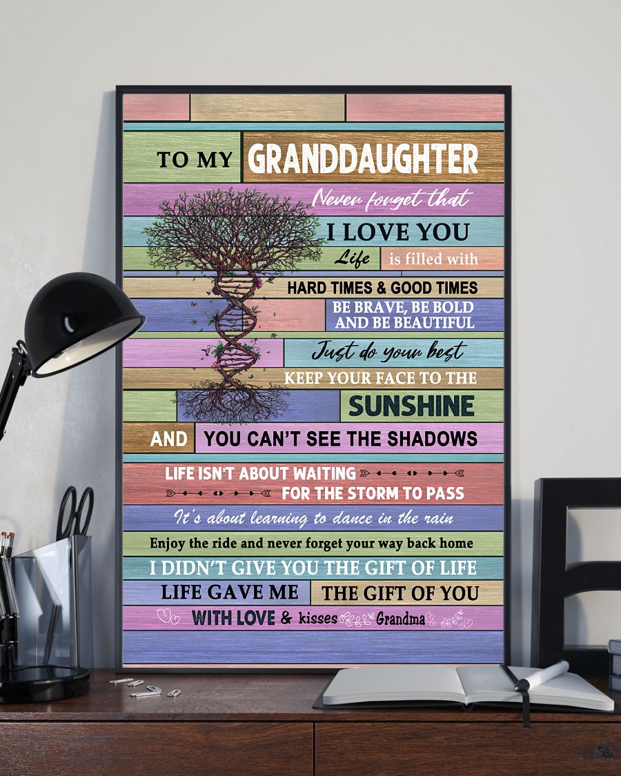 Never Forget That I Love You - Best Gift For Granddaughter Vertical Poster