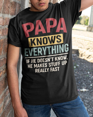 Papa Knows Everything - Perfect Gift For Grandpa Classic T-Shirt