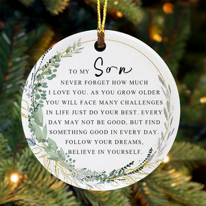 Son Christmas Ornament for Son Forever Ornament Son Best Son Ever Gift