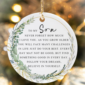 Son Christmas Ornament for Son Forever Ornament Son Best Son Ever Gift