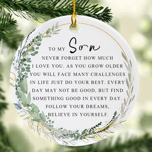 Son Christmas Ornament for Son Forever Ornament Son Best Son Ever Gift