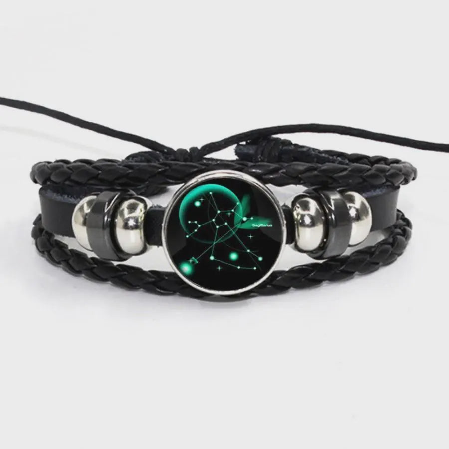 Zodiac Bracelet - Adjustable Leather Astrology Jewelry