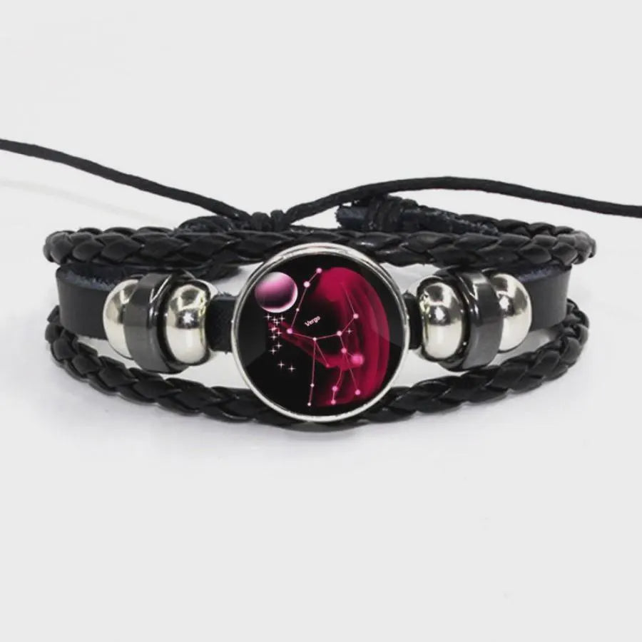 Zodiac Bracelet - Adjustable Leather Astrology Jewelry