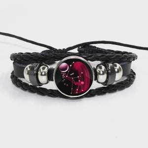 Zodiac Bracelet - Adjustable Leather Astrology Jewelry