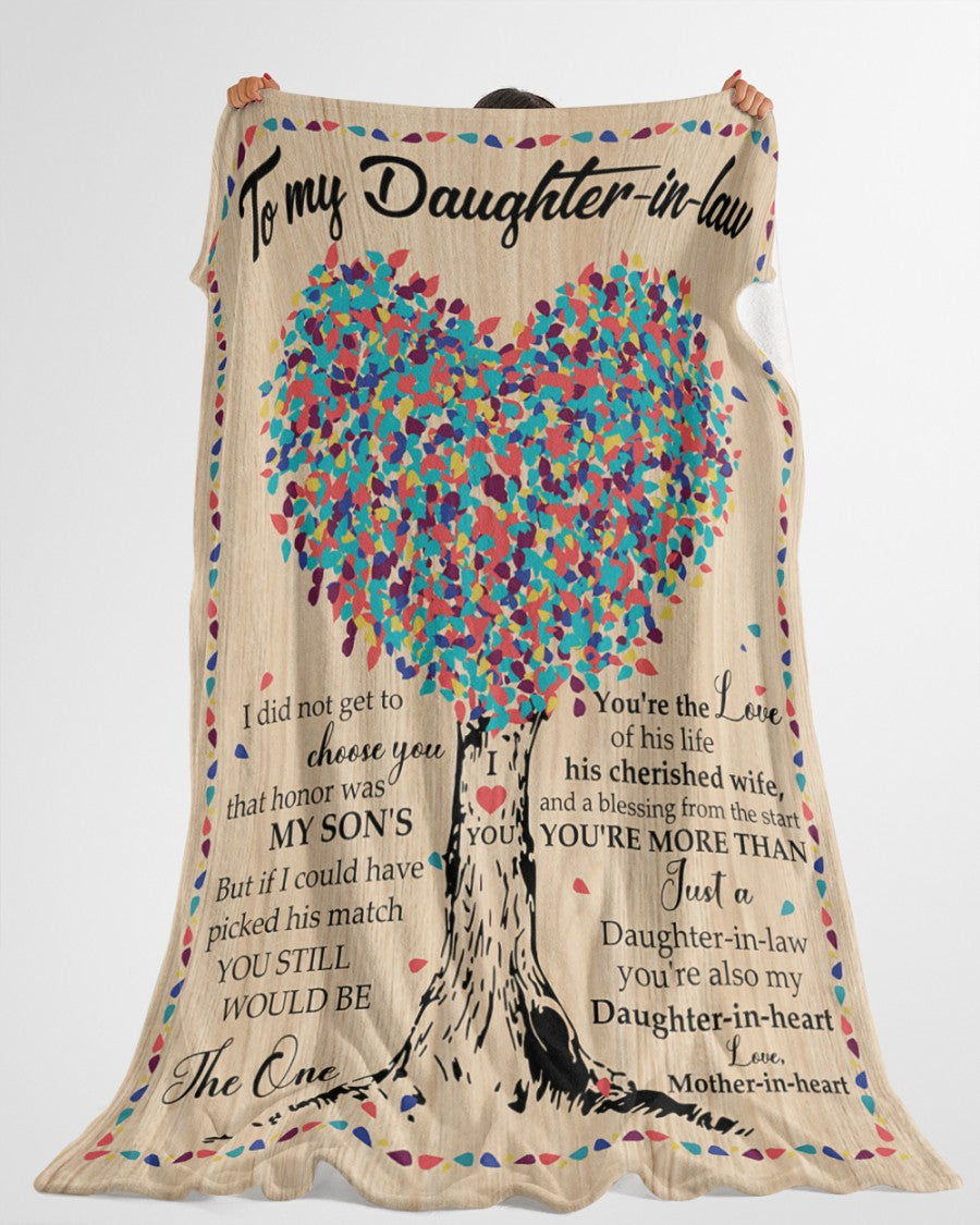 You're Also My Daughter-In-Heart - Best Gift For Daughter-In-Law Fleece Blanket
